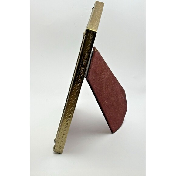 Vintage Gold Tone Picture Frame Holds 5x7 Inches Velvet Backing Used - Picture 12 of 16